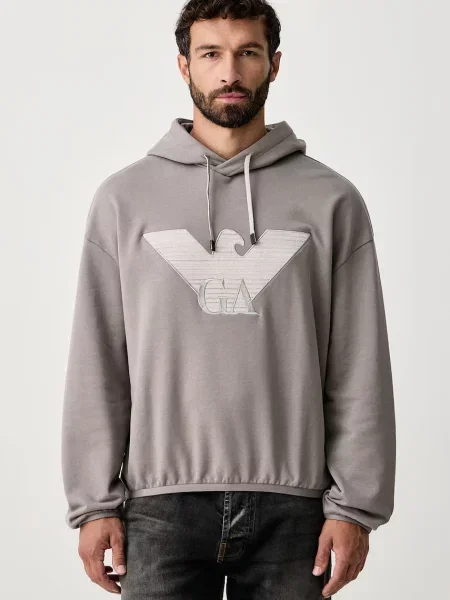 Emporio Armani hanorac cu glugă pentru bărbați din cu gri
