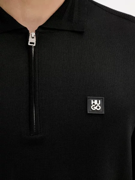 Однотонное поло Hugo черное