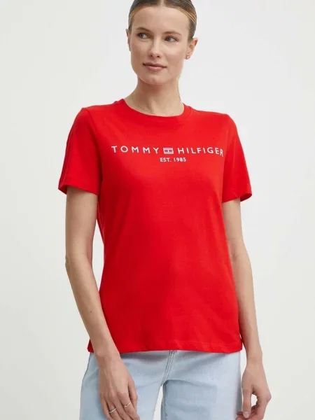 Тениска Tommy Hilfiger червено
