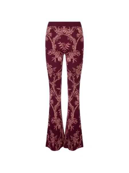 Pantaloni Etro tricotate evazate roșu