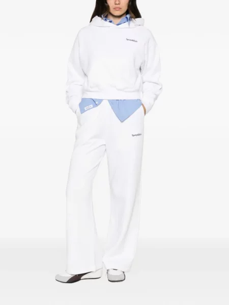 Περικομμένο hoodie Sporty & Rich με αυτόγραφο λευκό