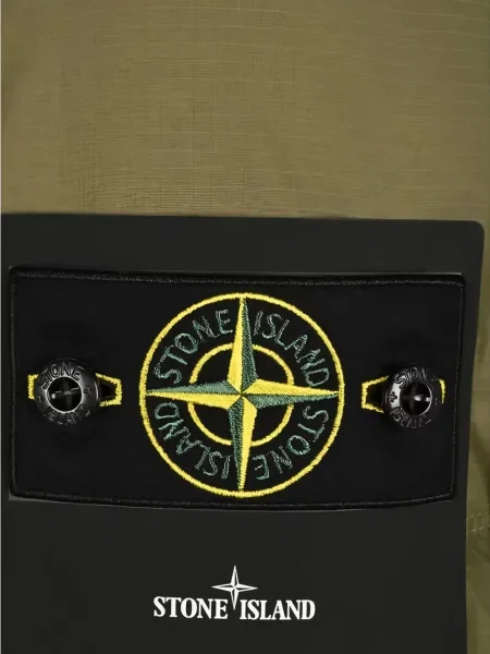 Geacă cu puf Stone Island cu strasuri verde