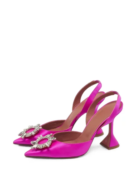 Pantofi cu toc Amina Muaddi slingback roz