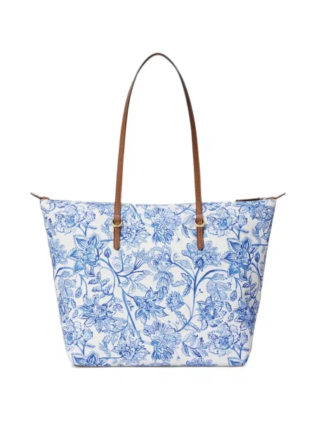 Geantă shopper Lauren Ralph Lauren cu model floral cu imagine alb