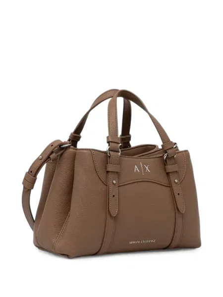 Geantă Armani Exchange cu autograf maro