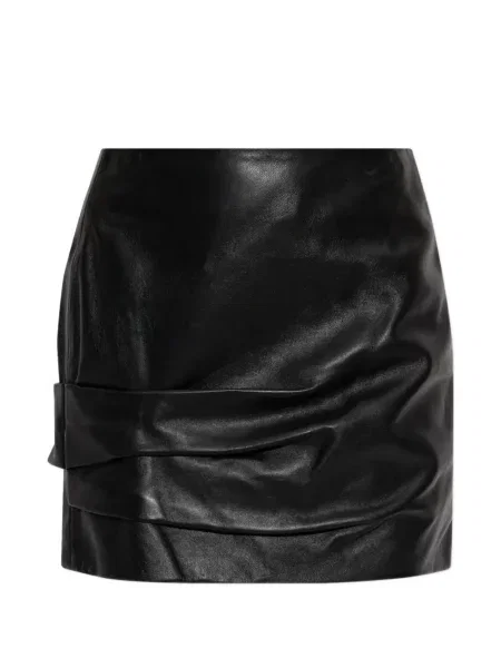 Fustă din piele Isabel Marant drapată negru