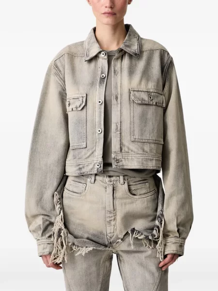 Kurtka jeansowa Rick Owens Drkshdw o skróconej długości szara