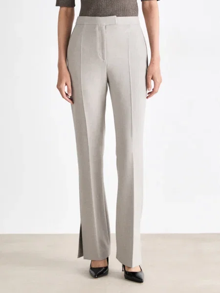 BOSS Pantaloni cu dungă deschis gri