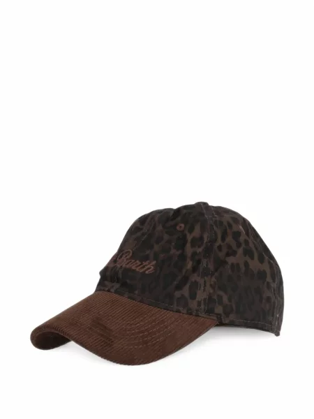Șapcă Mc2 Saint Barth de catifea cord cu imagine cu model leopard maro