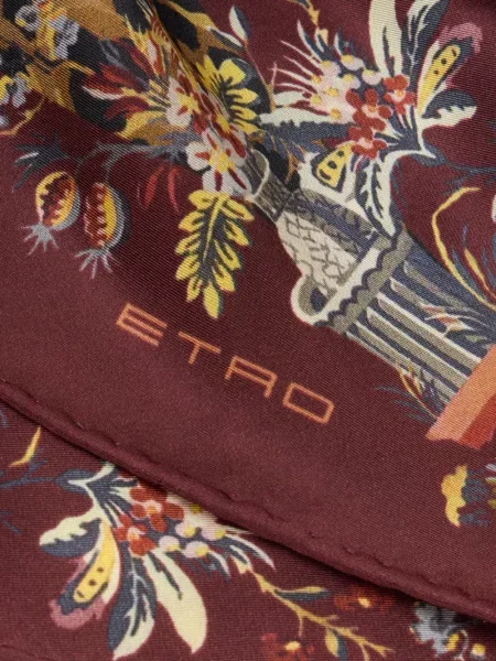 Fular Etro cu model leopard roșu