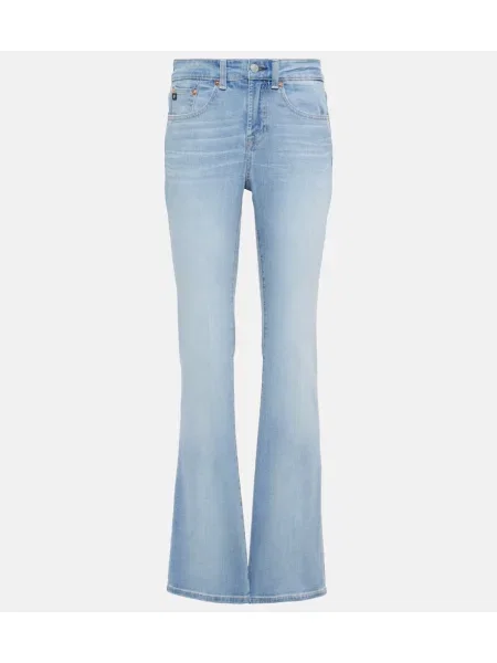 Blugi drepți Ag Jeans cu broderie albastru