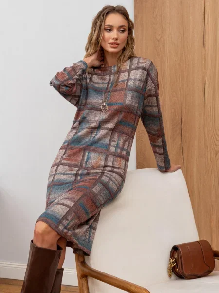 Сукня міді Dressa віскоза/поліестер сірий