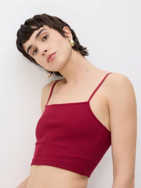 Cămașă Reserved scurtă maro