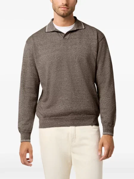 Gulerat tricou polo Paul & Shark maro
