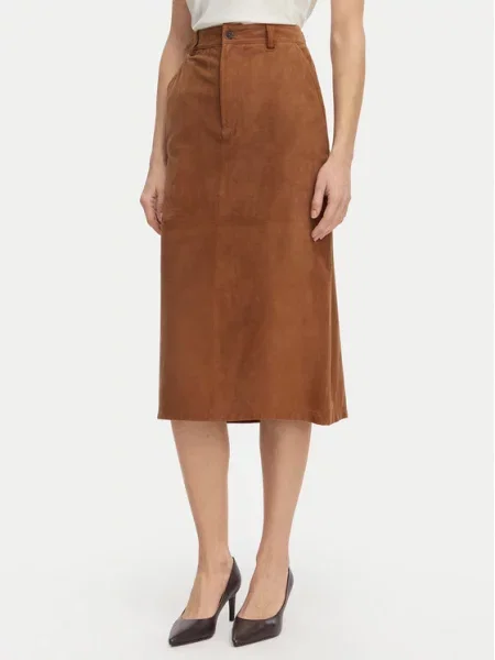 Marella Fustă din piele Zeus maro