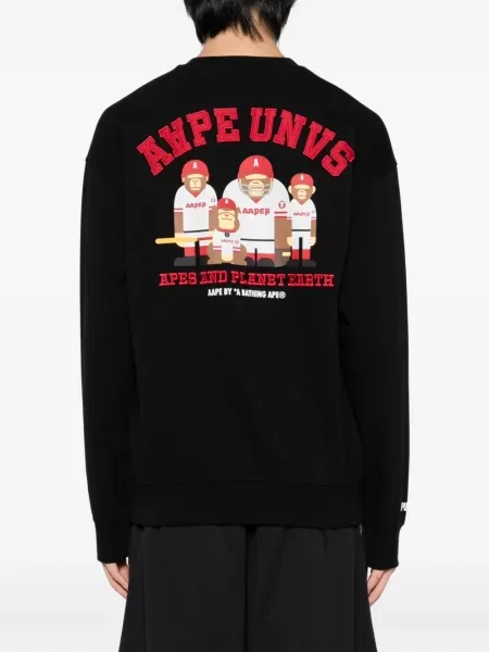 Hanorac Aape By A Bathing Ape cu broderie negru