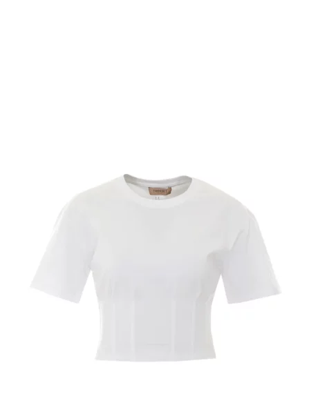 Tricou Twinset cu decolteu rotund alb