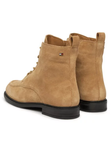 Gležnjače Tommy Hilfiger Enamel Flag Suede Lace-Up Boot bež