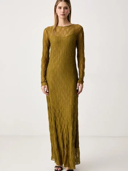 Twinset rochie lenjerie intimă ajurată verde