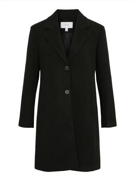 VILA Palton de primăvară-toamnă negru