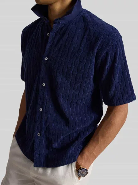 Koszula casual o kroju relaxed fit z czystej bawełny Polo Ralph Lauren granatowa