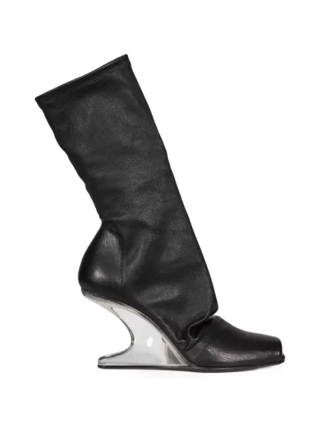 Botine Rick Owens Lilies cu pană negru