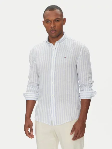 Tommy Hilfiger Košulja Essential Plava Regular Fit bijela