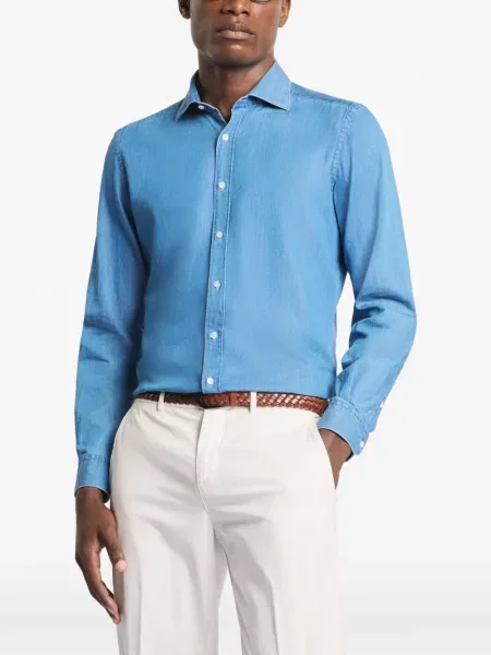 Kołnierzykowy koszula Fay niebieska