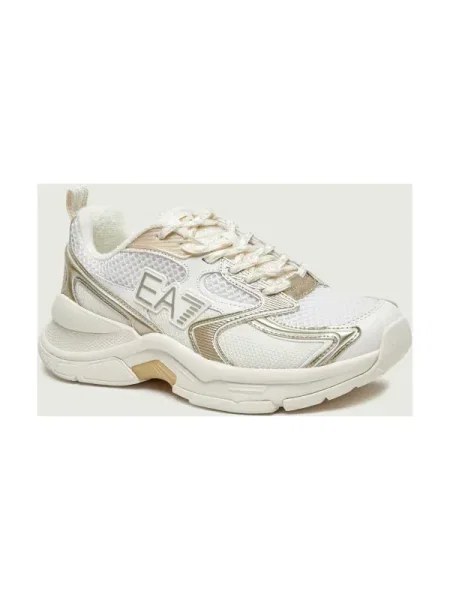 Sneakers cu adaos de piele alb