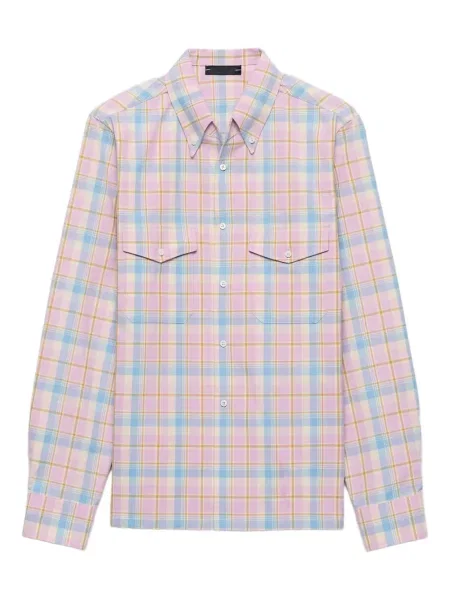Kostkovaná košile Prada růžová