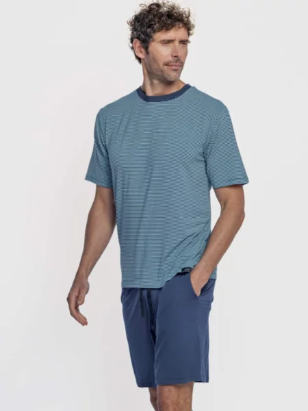 Zd ZERO DEFECTS Pijama scurtă Modal Zeus blue' albastru