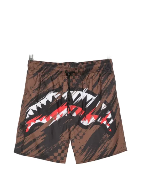 Slip de baie Sprayground cu imagine cu cordon maro