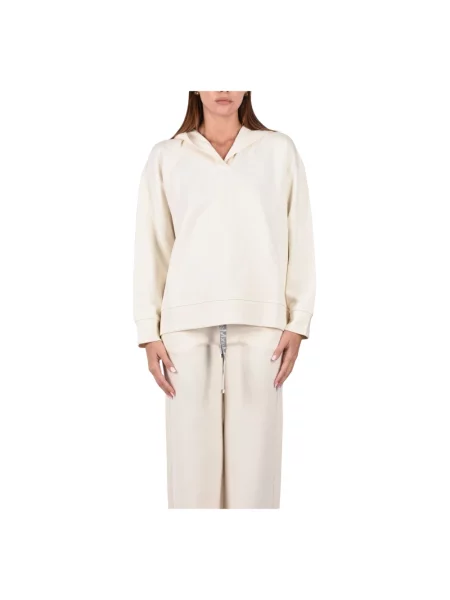 Bluza z kapturem Max Mara z kapturem beżowa