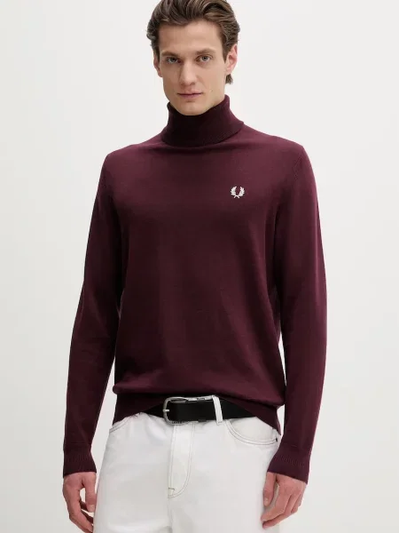 Fred Perry pulover din amestec de lână bordo
