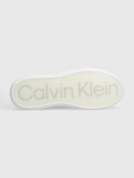 Calvin Klein bőr sportcipő LOW TOP LACE UP LTH fehér
