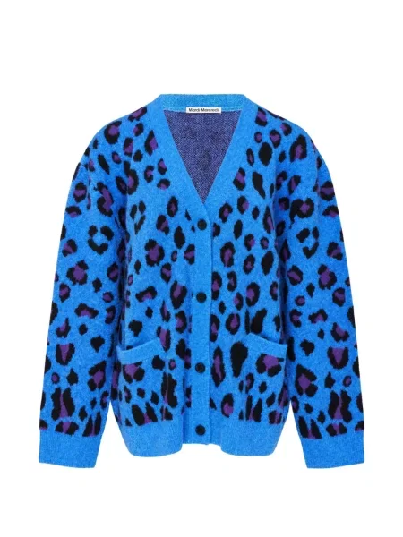 Cardigan Mardi Mercredi cu imagine cu model leopard albastru
