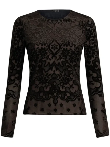 Top Etro de catifea negru