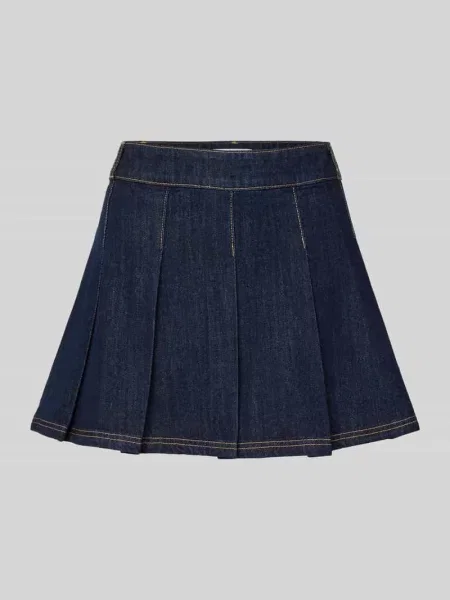 Spódnica jeansowa z plisami Review granatowa