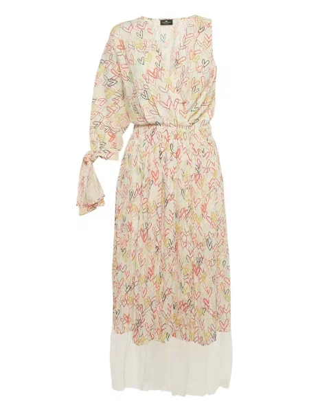 Rochie midi Elisabetta Franchi cu imagine cu motiv cu inimi