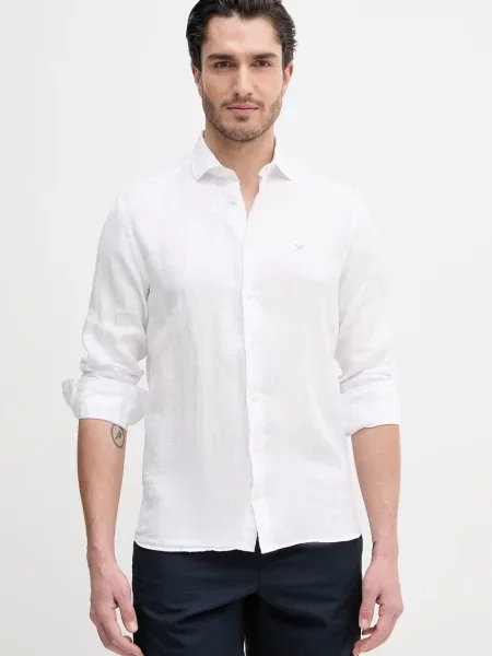 Hackett London cămașă de in alb