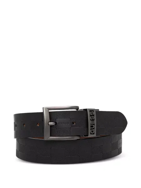 Reversibil curea Guess cu autograf negru