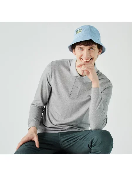 Lacoste Koszulka Polo Z Długim Rękawem Regularny Krój szara