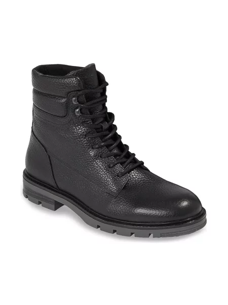 Ocieplane buty do kostki Tommy Hilfiger skórzane czarne