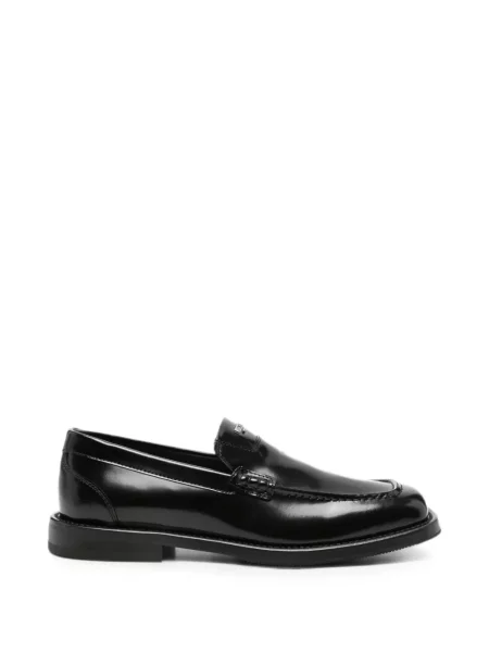 Pantofi loafer Moschino din piele cu autograf negru