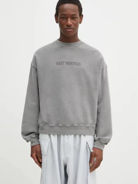 Axel Arigato hanorac de Distort Washed Sweatshirt barbati cu imprimeu gri