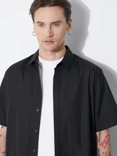 Сорочка Neil Barrett Loose Double Layer Short Sleeve Shirt regular класичний комір чорний