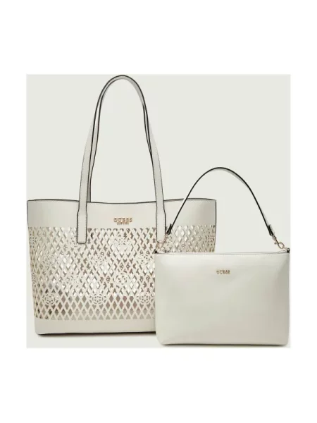 Geantă shopper Guess alb