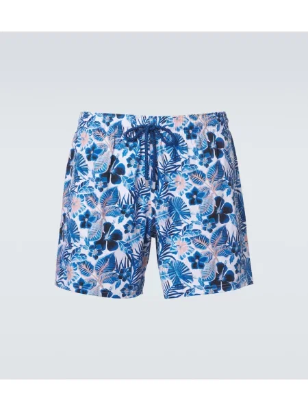 Slip de baie Vilebrequin cu model floral albastru