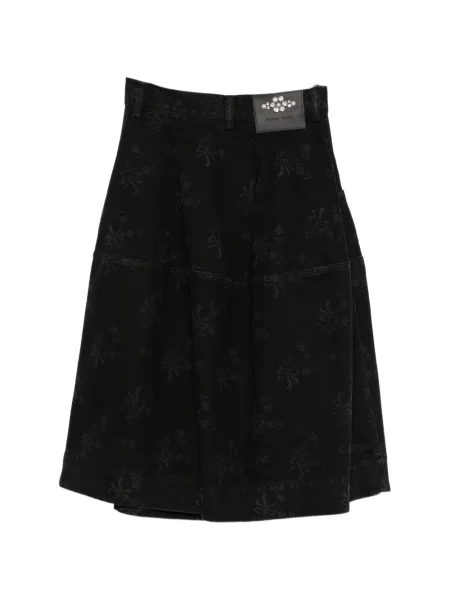 Fustă midi Simone Rocha cu funde negru