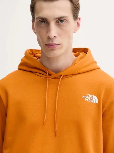 Кофта The North Face Simple Dome з капюшоном з принтом помаранчевий